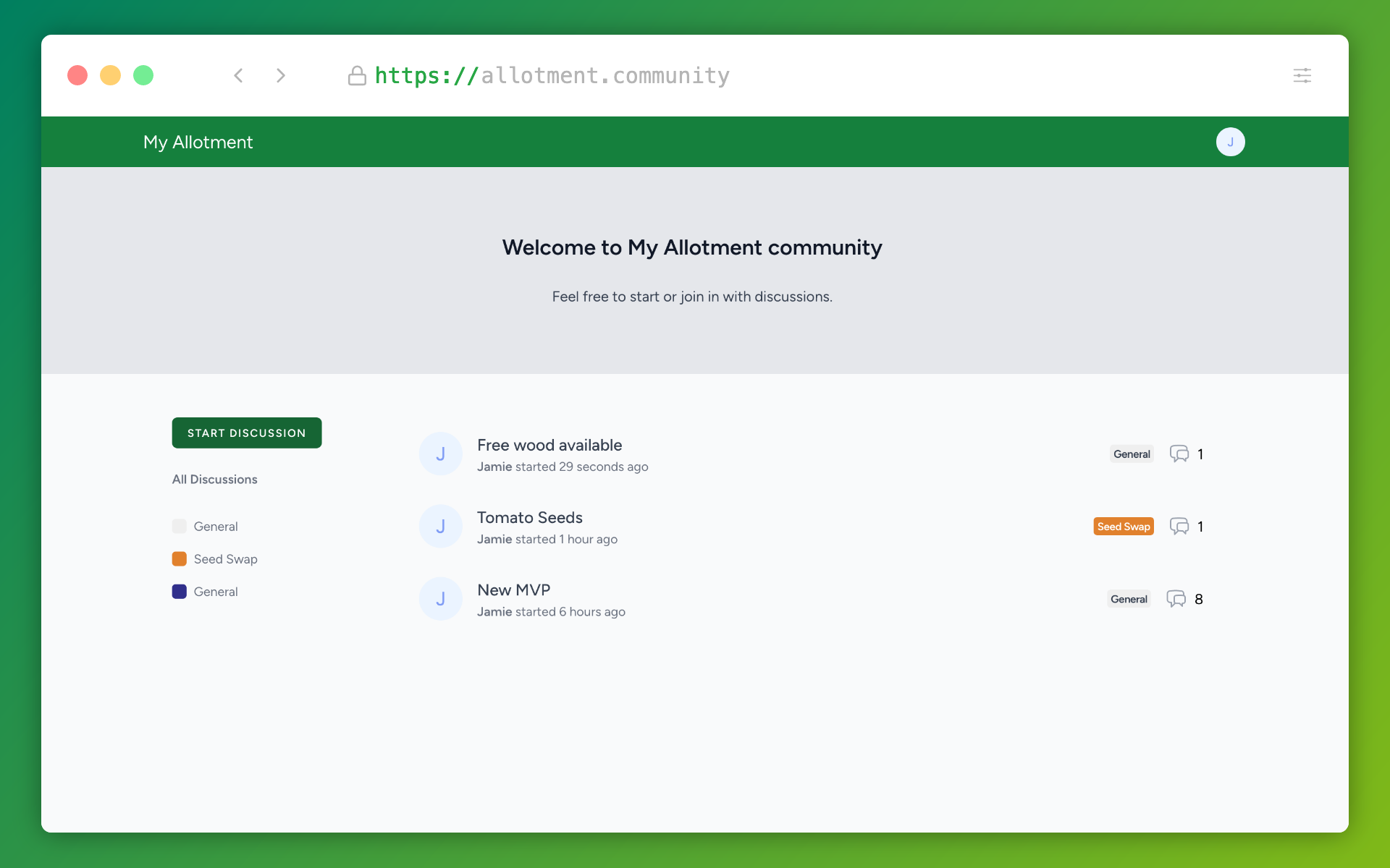 Allotment community websites