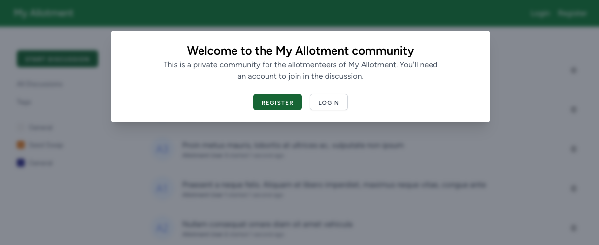 Private community message